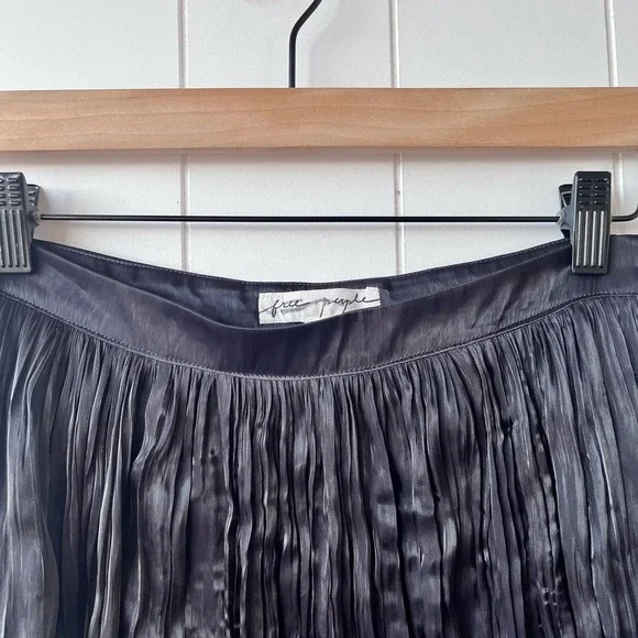 Free People skirt midi black pleated party vera city cocktail - Picture 6 of 8